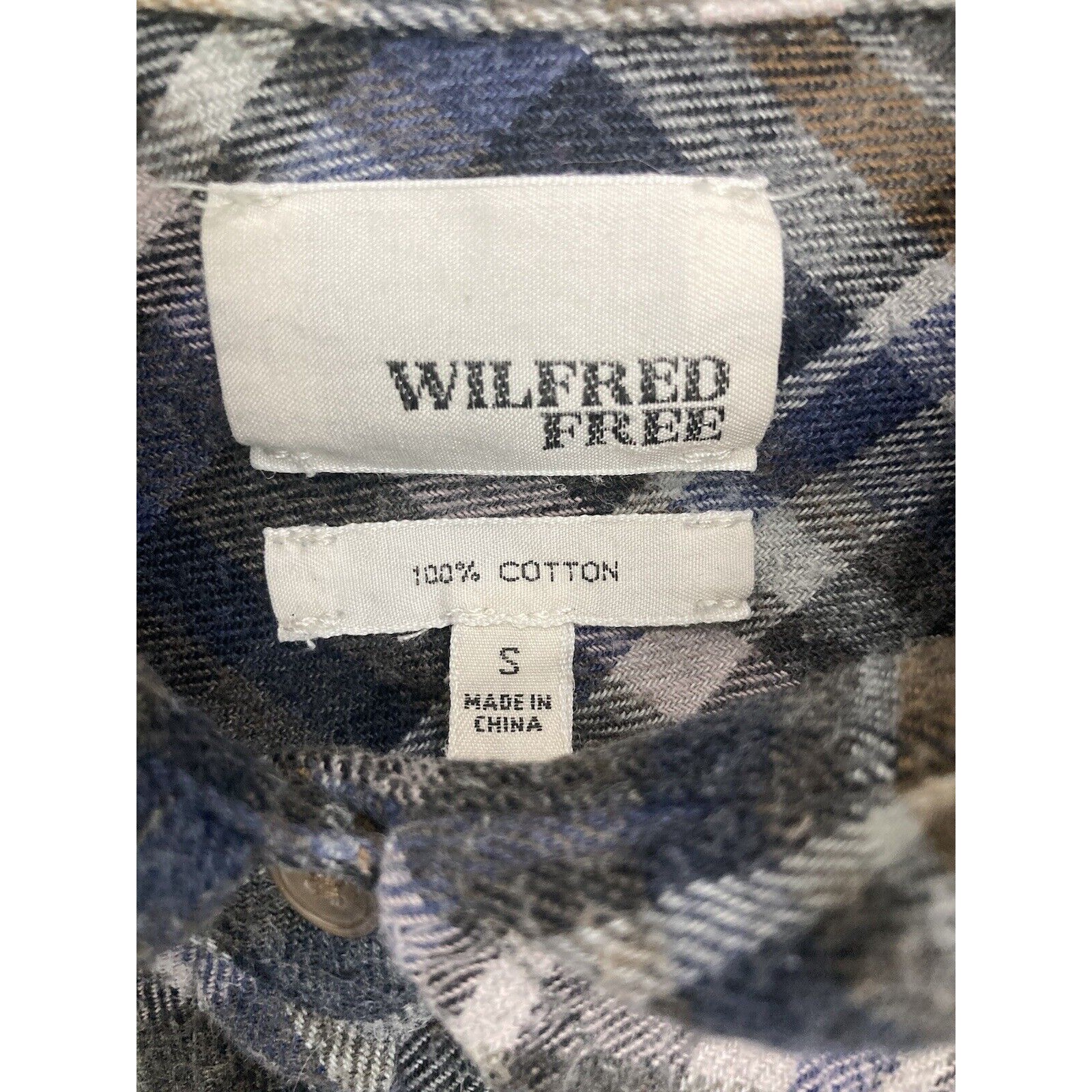 Wilfred Free Plaid Flannel Button Down Shirt Size Small — image 3 of 3